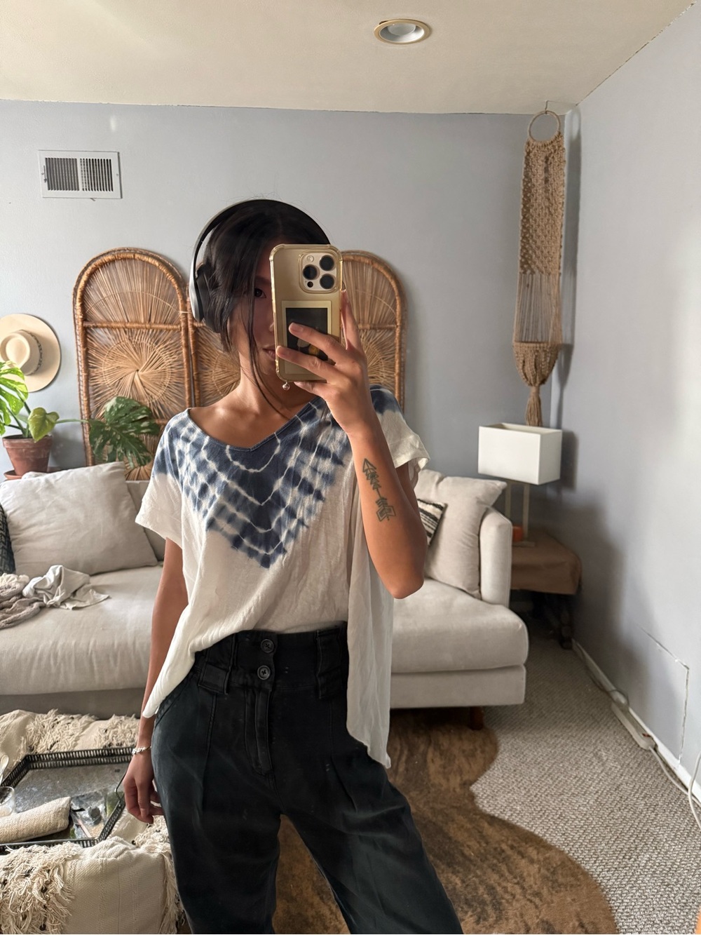 Free People Tie-Dye V-Neck Tee - Picture 5 of 5